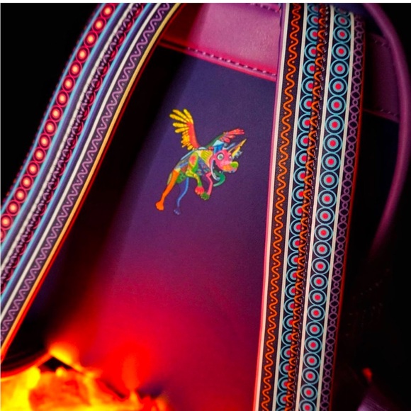 Loungefly Disney Pixar Coco Miguel Rides Pepita Mini Backpack Glow in the Dark - Picture 10 of 12